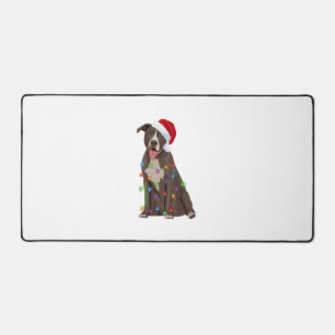 Pittie Pitbuli Weihnachtslicht Weihnachten Weihnac Schreibtischunterlage