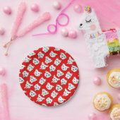 "Pittie Pittie bitte!" Hundeillustrations-Muster Pappteller (Party)