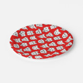 "Pittie Pittie bitte!" Hundeillustrations-Muster Pappteller (Schrägansicht)