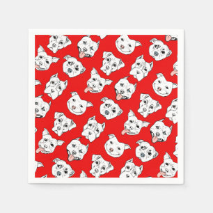 "Pittie Pittie bitte!" Hundeillustrations-Muster Serviette
