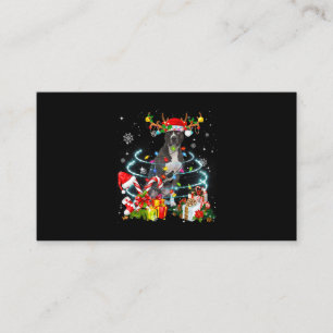 Pittie Reindeer Christmas Tree Lights Pajama Dog X Visitenkarte