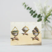 Pitt's Cabinett Globe Schreibtisch Postkarte (Stehend Vorderseite)