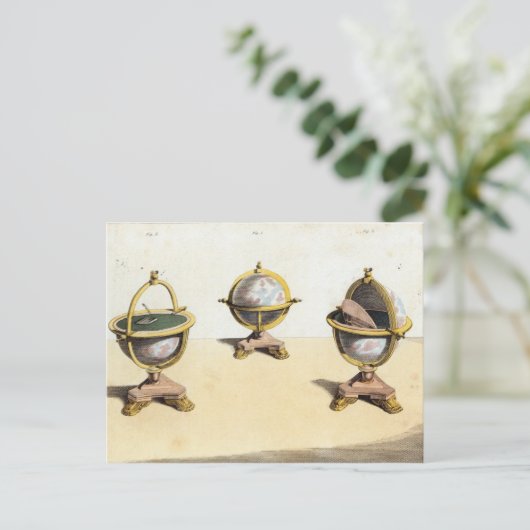 Pitt's Cabinett Globe Schreibtisch Postkarte (Stehend Vorderseite)