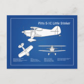 Pitts S-1C - Flugzeugkonzepte ABD Postkarte (Vorderseite)