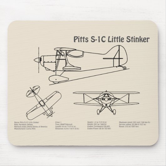 Pitts S-1C - Flugzeugkonzepte SD Mousepad (Vorne)