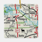 Pittsburg TX Road Map Keramikornament (Vorderseite)