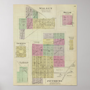 Pittsburg, Walnuss, Beulah und Lichfield, Kansas Poster