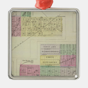 Pittsburg, Walnut, Beulah und Lichfield, Kansas Silbernes Ornament
