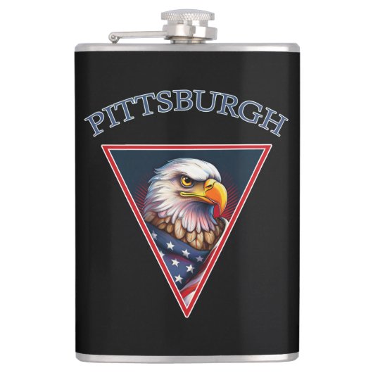 Pittsburgh American Bald Eagle Flachmann (Vorderseite)