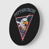 Pittsburgh American Bald Eagle Große Wanduhr (Winkel)