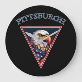 Pittsburgh American Bald Eagle Große Wanduhr