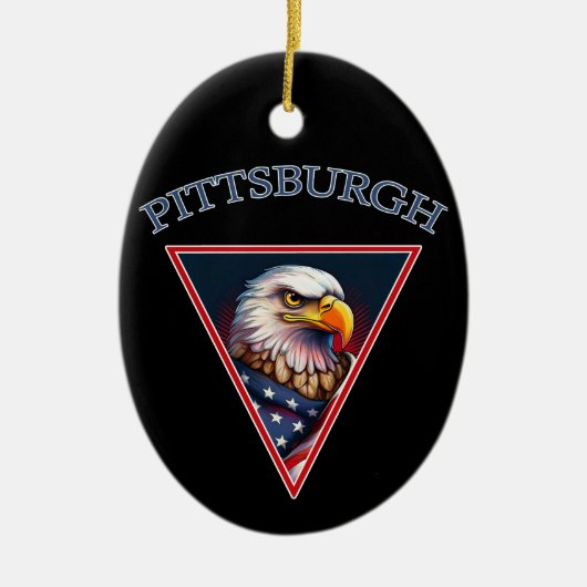 Pittsburgh American Bald Eagle Keramik Ornament (Vorne)
