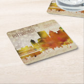 Pittsburgh, Aquarell-Stadt-Skyline PAs | Rechteckiger Pappuntersetzer (angewinkelt)