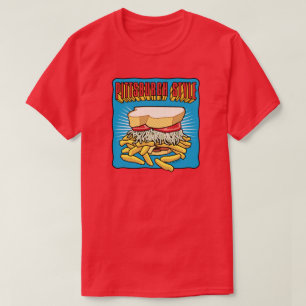 Pittsburgh-Art-Sandwich auf Blau T-Shirt