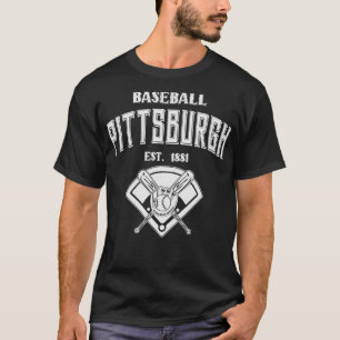 Pittsburgh Baseball Est 1881 Vintager weißer Text T-Shirt