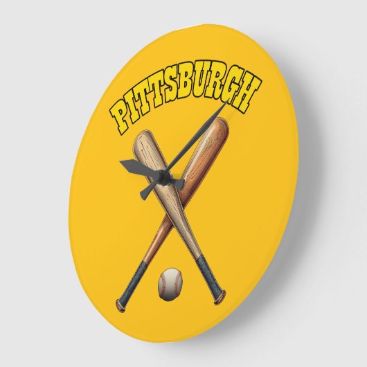 Pittsburgh Baseball Große Wanduhr (Winkel)