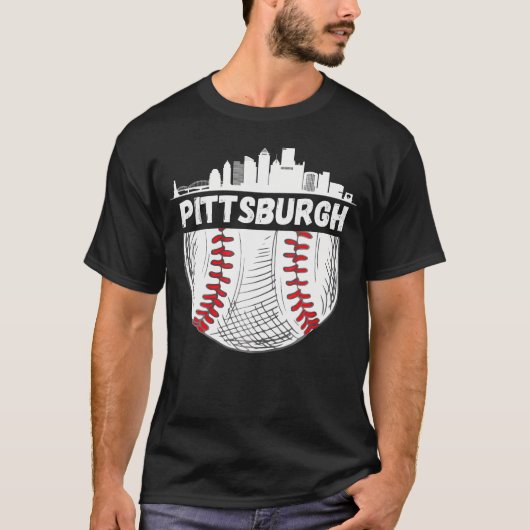 Pittsburgh Baseball Skyline Pittsburgh Baseball T-Shirt (Vorderseite)