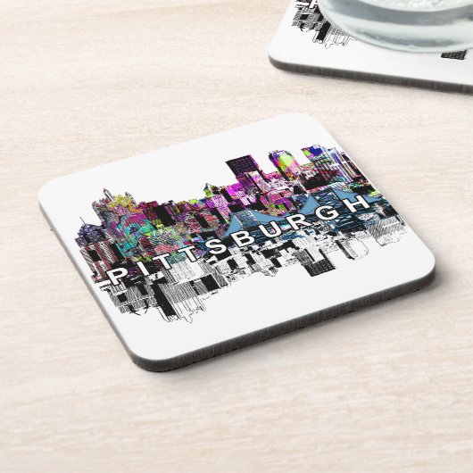 Pittsburgh bei Graffiti Beverage Coaster Getränkeuntersetzer (Linke Seite)