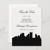 Pittsburgh Black and White Lace Save the Date Ankündigungspostkarte (Vorne/Hinten)