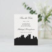 Pittsburgh Black and White Lace Save the Date Ankündigungspostkarte (Stehend Vorderseite)