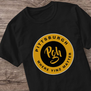 Pittsburgh Black Gold Pgh Yinz Retro T-Shirt is tr