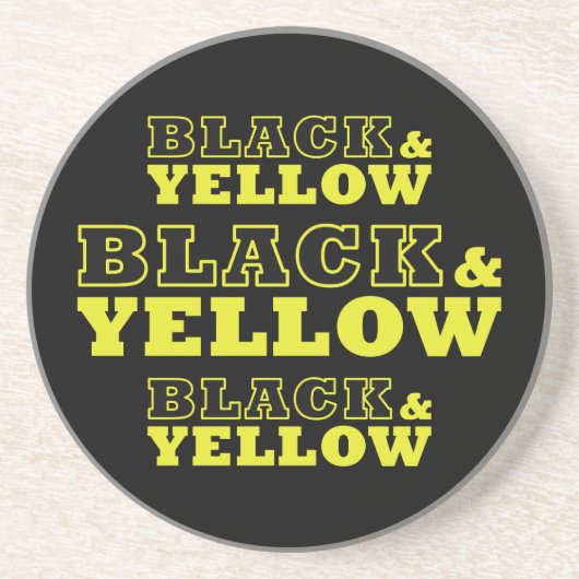 Pittsburgh Black & Yellow Football Sandstein Untersetzer (Vorne)