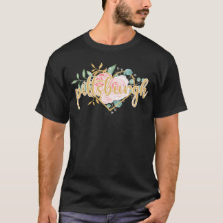 Pittsburgh Blumenherz Pink Rose Moth T-Shirt