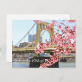 Pittsburgh Bridge und Kirschblüten Postkarte (Vorne/Hinten)