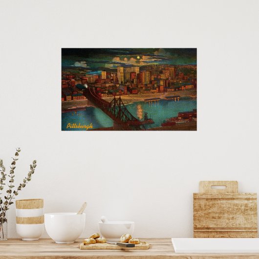Pittsburgh by Moonlight Poster (Küche)