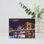 Pittsburgh by Night Postkarte (Stehend Vorderseite)