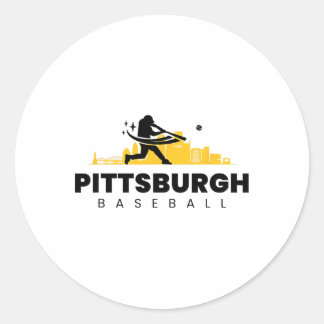 Pittsburgh Bysebyll Vintag Minimalistisch Retro By Runder Aufkleber