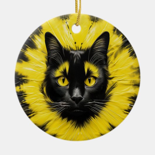 Pittsburgh Cat Keramik Ornament (Vorne)