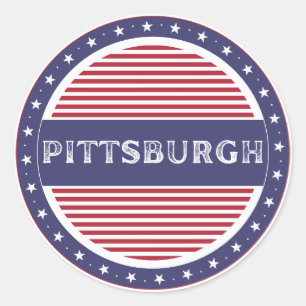 Pittsburgh City Pride Emblem – Amerikanische Ident Runder Aufkleber