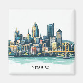 Pittsburgh Cityscape Magnet (Vorne)