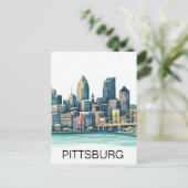 Pittsburgh Cityscape Postkarte (Stehend Vorderseite)