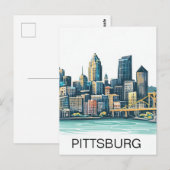 Pittsburgh Cityscape Postkarte (Vorne/Hinten)