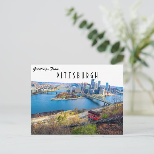 Pittsburgh Cityscape Postkarte (Stehend Vorderseite)