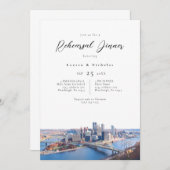 Pittsburgh Cityscape Probe Dinner Einladung (Vorne/Hinten)