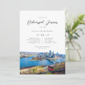 Pittsburgh Cityscape Probe Dinner Einladung (Stehend Vorderseite)