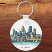 Pittsburgh Cityscape Schlüsselanhänger (Rückseite)