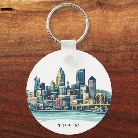 Pittsburgh Cityscape Schlüsselanhänger (Vorderseite)