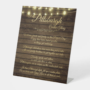 Pittsburgh Cookie Das rustikale Tafelzeichen Sockelschild
