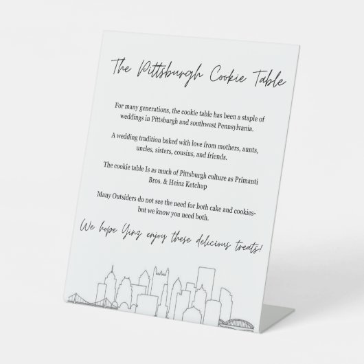 Pittsburgh Cookie Sockelschild (Vorderseite)