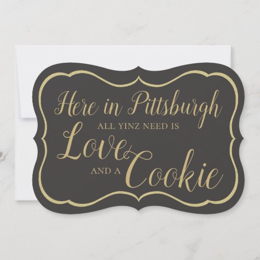 Pittsburgh Cookie Table Alle Yinz brauchen Untersc Einladung (Rückseite)