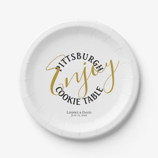 Pittsburgh Cookie Table Bevorzugung Pappteller (Vorderseite)