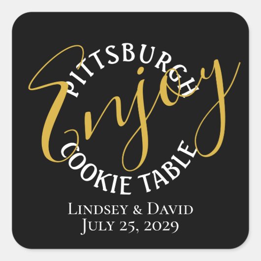 Pittsburgh Cookie Table Quadratischer Aufkleber (Vorderseite)