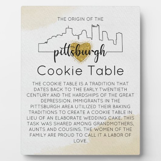 PITTSBURGH COOKIE TABLE SIGN WEDING FOTOPLATTE (Vorderseite)
