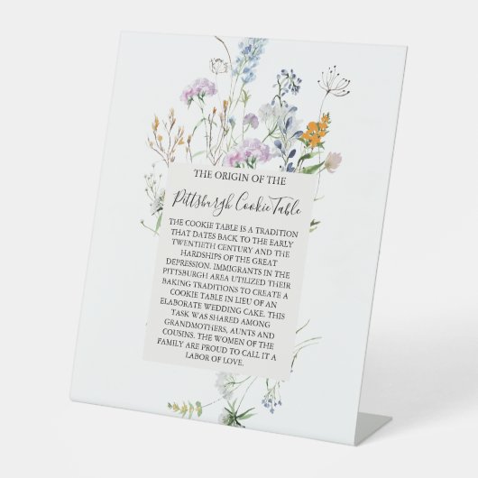 PITTSBURGH COOKIE TABLE SIGN WEDING SOCKELSCHILD (Vorderseite)