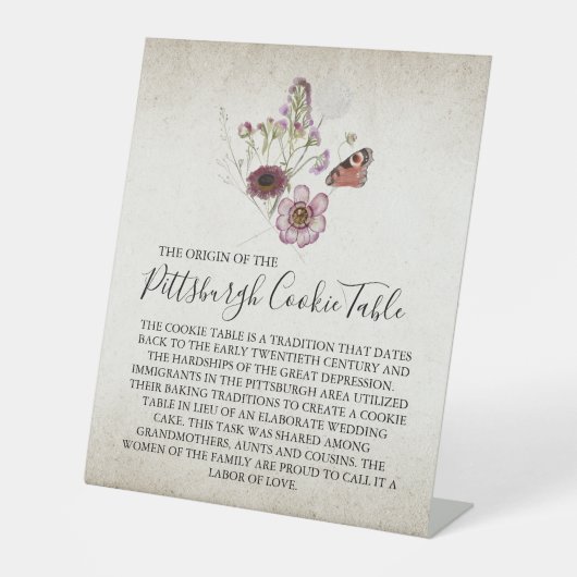 PITTSBURGH COOKIE TABLE SIGN WEDING SOCKELSCHILD (Vorderseite)