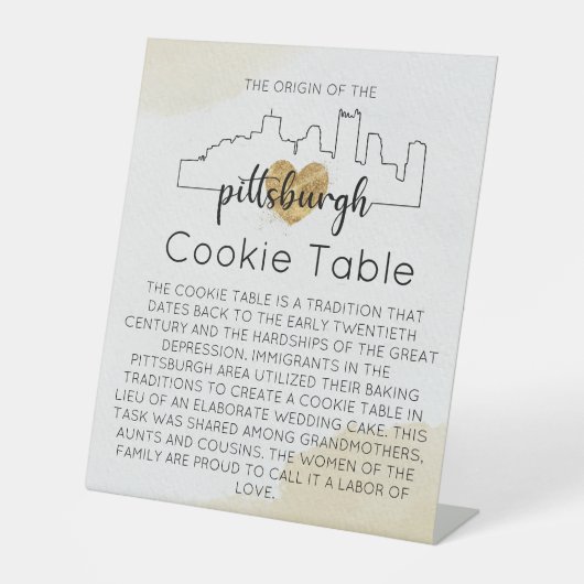 PITTSBURGH COOKIE TABLE SIGN WEDING SOCKELSCHILD (Vorderseite)